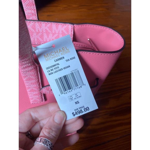 MICHAEL KORS 🐾 NWT CARMEN LARGE NORTH SOUTH SHOULDER TOTE, MSRP $498 - Picture 5 of 11